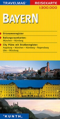 Abbildung von: KUNTH Reisekarte Bayern 1:300000 - Kunth Verlag