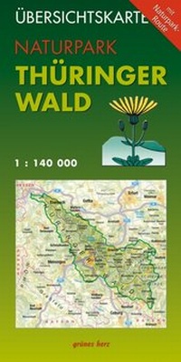 Abbildung von: Übersichtskarte Naturpark Thüringer Wald - grünes herz
