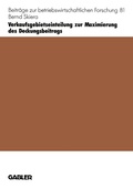Cover: Verkaufsgebietseinteilung zur Maximierung des Deckungsbeitrags - Springer Gabler