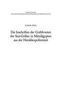Cover: Die Inschriften der Grabfronten der Siut-Gr&auml;ber in Mittel&auml;gypten aus der Herakleopolitenzeit - VS Verlag f&uuml;r Sozialwissenschaften