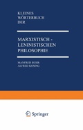 Cover: Kleines W&ouml;rterbuch der Marxistisch-Leninistischen Philosophie - VS Verlag f&uuml;r Sozialwissenschaften