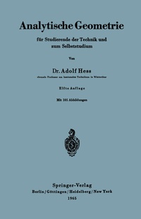 Abbildung von: Analytische Geometrie für Studierende der Technik und zum Selbststudium - Springer