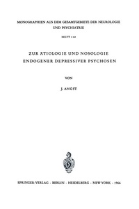 Abbildung von: Zur Ätiologie und Nosologie endogener depressiver psychosen - Springer