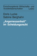 Cover: "Angemessenheit" im Scheidungsrecht - VS Verlag f&uuml;r Sozialwissenschaften
