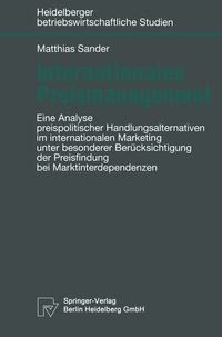 Abbildung von: Internationales Preismanagement - Physica