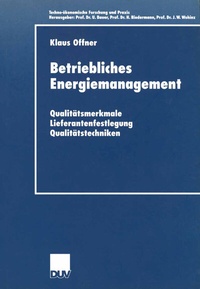 Abbildung von: Betriebliches Energiemanagement - Deutscher Universitätsverlag