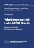 Cover: Volatilit&auml;tsprognose mit Faktor-GARCH-Modellen - Deutscher Universit&auml;tsverlag
