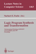 Cover: Logic Program Synthesis and Transformation - Springer