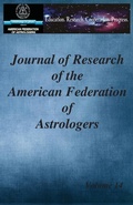 Cover: AFA Journal of Research Vol. 14 - American Federation of Astrologers