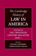 Cover: The Cambridge History of Law in America - Cambridge University Press