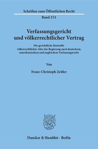 Abbildung von: Verfassungsgericht und völkerrechtlicher Vertrag. - Duncker & Humblot