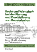 Cover: Recht und Wirtschaft bei der Planung und Durchf&uuml;hrung von Bauvorhaben - Vieweg+Teubner Verlag