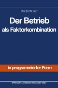 Cover: Der Betrieb als Faktorkombination - Springer Gabler