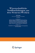 Cover: Wissenschaftliche Ver&ouml;ffentlichungen aus den Siemens-Werken - Springer