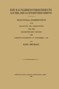 Cover: Die Hauslebensversicherung als Teil der Sachwertversicherung - Springer