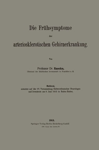 Abbildung von: Die Frühsymptome der arteriosklerotischen Gehirnerkrankung - Springer