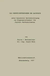 Abbildung von: Das Reduktionsverfahren der Baustatik - Springer