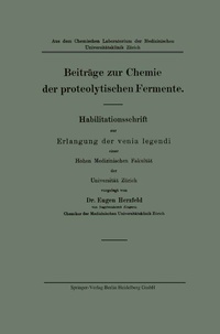 Abbildung von: Beiträge zur Chemie der proteolytischen Fermente - Springer