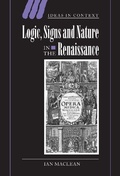 Cover: Logic, Signs and Nature in the Renaissance - Cambridge University Press