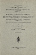 Cover: Das Verhalten von Eisen, Rotgu&szlig; und Messing gegen&uuml;ber den in Kaliabw&auml;ssern enthaltenen Salzen und Salzgemischen bei gew&ouml;hnlicher Temperatur und bei den im Dampfkessel herrschenden Temperaturen und Dr&uuml;cken - Springer