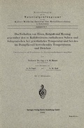 Cover: Das Verhalten von Eisen, Rotgu&szlig; und Messing gegen&uuml;ber den in Kaliabw&auml;ssern enthaltenen Salzen und Salzgemischen bei gew&ouml;hnlicher Temperatur und bei den im Dampfkessel herrschenden Temperaturen und Dr&uuml;cken - Springer