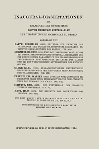 Bild: Beiträge zur Kenntnis der Pathologie der durch Sclerostomum Edentatum erzeugten Erkrankungen der Fohlen - Springer