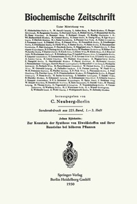 Abbildung von: Zur Kenntnis der Synthese von Eiweißstoffen und ihrer Bausteine bei höheren Pflanzen - Springer