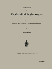 Abbildung von: Zur Kenntnis der Kupfer-Zinklegierungen - Springer