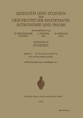 Cover: Quellen und Studien Zur Geschichte der Mathematik Astronomie und Physik - Springer