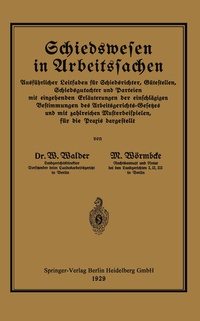 Abbildung von: Schiedswesen in Arbeitssachen - Springer
