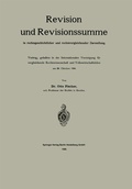 Cover: Revision und Revisionssumme in rechtsgeschichtlicher und rechtsvergleichender Darstellung - Springer