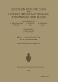 Cover: Quellen und Studien Zur Geschichte der Mathematik Astronomie und Physik - Springer