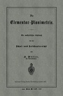 Cover: Die Elementar-Planimetrie - Springer