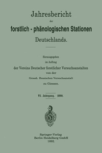 Abbildung von: Jahresbericht der forstlich-phänologischen Stationen Deutschlands - Springer