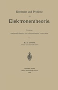 Cover: Ergebnisse und Probleme der Elektronentheorie - Springer