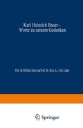 Cover: Karl Heinrich Bauer, Worte zu Seinem Gedenken - Springer
