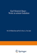 Cover: Karl Heinrich Bauer, Worte zu Seinem Gedenken - Springer