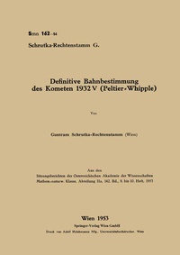 Abbildung von: Definitive Bahnbestimmung des Kometen 1932V (Peltier-Whipple) - Springer