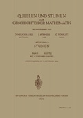 Cover: Quellen und Studien zur Geschichte der Mathematik - Springer