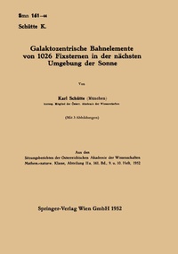 Abbildung von: Galaktozentrische Bahnelemente von 1026 Fixsternen in der nächsten Umgebung der Sonne - Springer