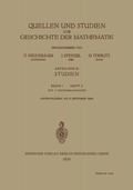 Cover: Quellen und Studien zur Geschichte der Mathematik - Springer