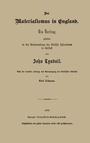Cover: Der Materialismus in England - Springer