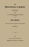 Cover: Der Materialismus in England - Springer