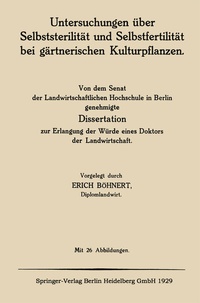Abbildung von: Untersuchungen über Selbststerilität und Selbstfertilität bei gärtnerischen Kulturpflanzen - Springer
