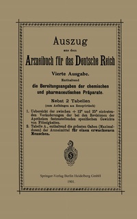 Abbildung von: Auszug aus dem Arzneibuch für das Deutsche Reich - Springer
