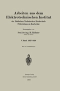 Cover: Arbeiten aus dem Elektrotechnischen Institut der Badischen Technischen Hochschule Fridericiana zu Karlsruhe - Springer