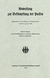 Abbildung von: Anweisung zur Bekämpfung der Pocken - Springer