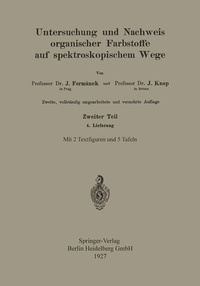 Abbildung von: Untersuchung und Nachweis Organischer Farbstoffe auf Spektroskopischem Wege - Springer