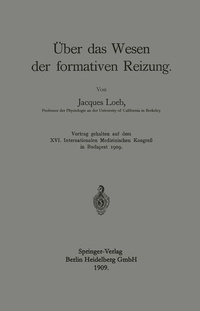 Enlarge image Cover: Über das Wesen der formativen Reizung - Springer