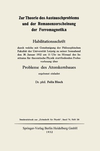 Abbildung von: Zur Theorie des Austauschproblems und der Remanenzerscheinung der Ferromagnetika - Springer
